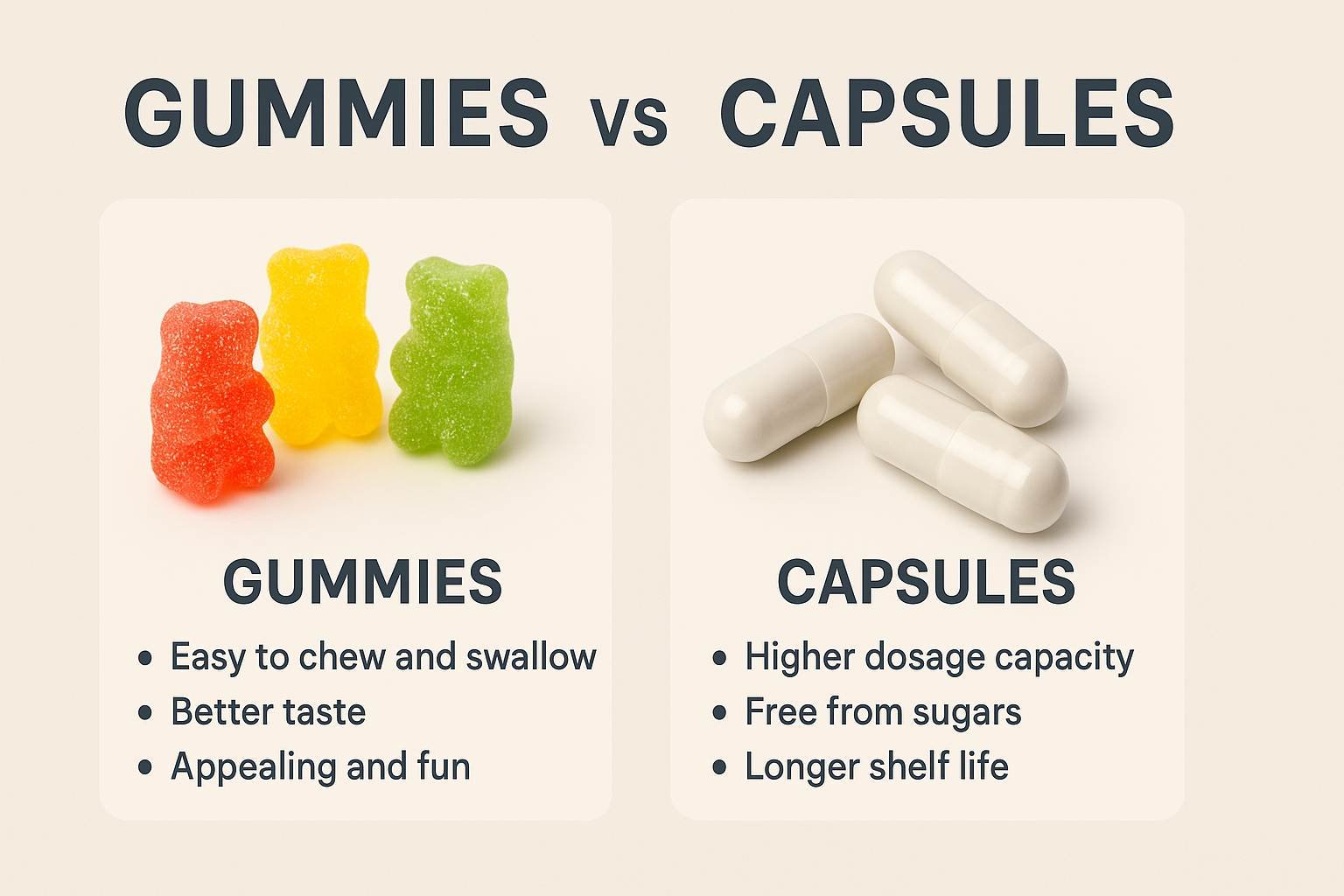 mushroom capsules vs gummies